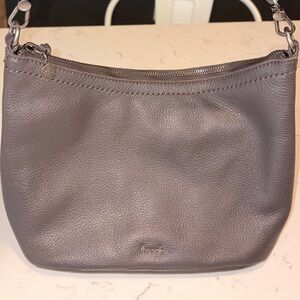 The Sak Jasmine Hobo Bag- Gray Color- Leather- Xtra Strap